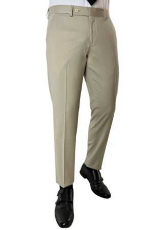 Pantalone uomo beige tasca america in fresco lana super 130's Vitale Barberis Canonico