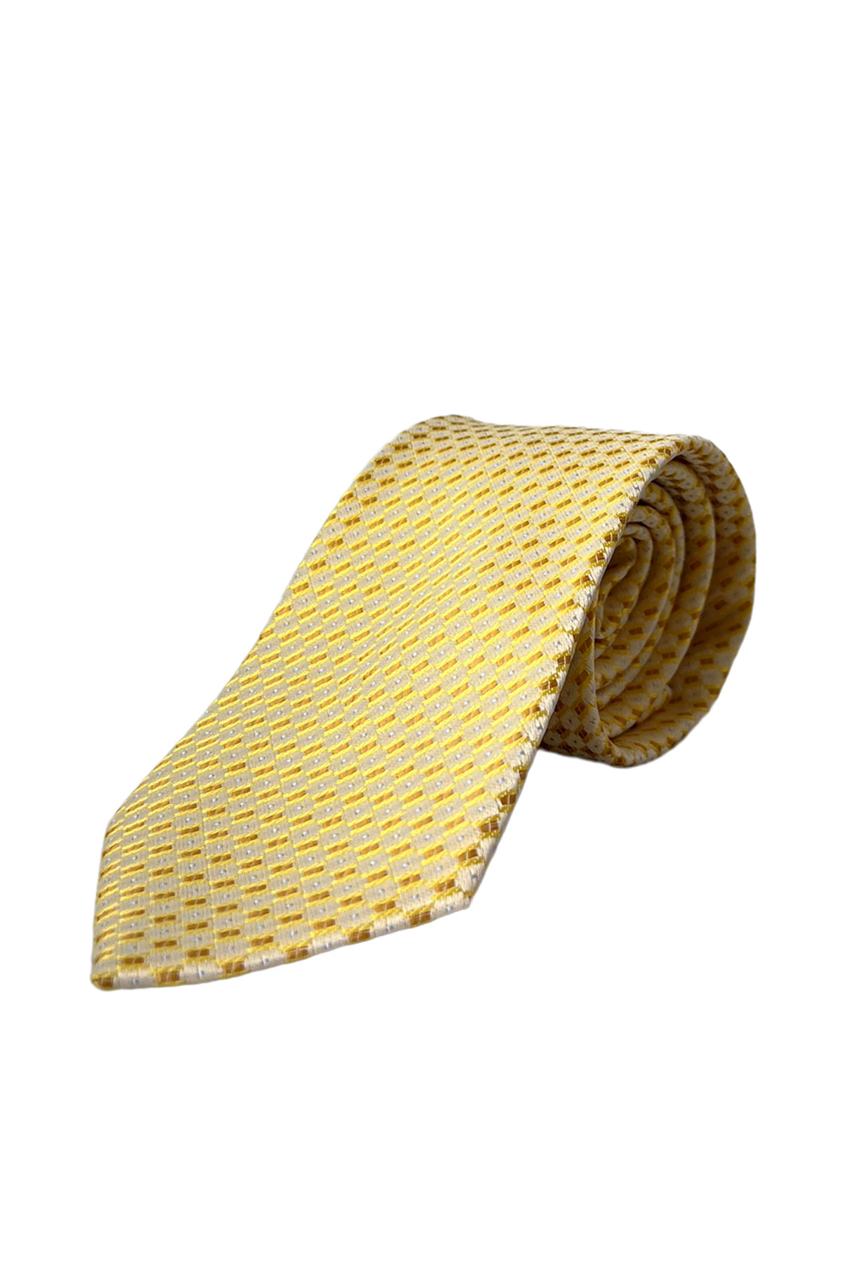 Cravatta uomo beige fantasia quadretti coccio 8cm da cerimonia elegante effetto seta