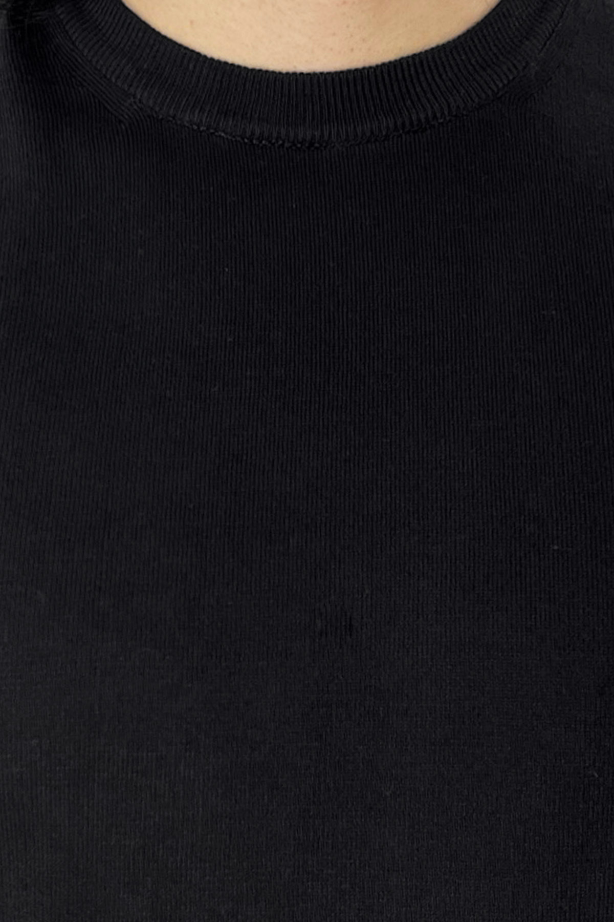 Maglioncino da uomo nero mezze maniche 100% cotone di filo finezza 14 tinta unita