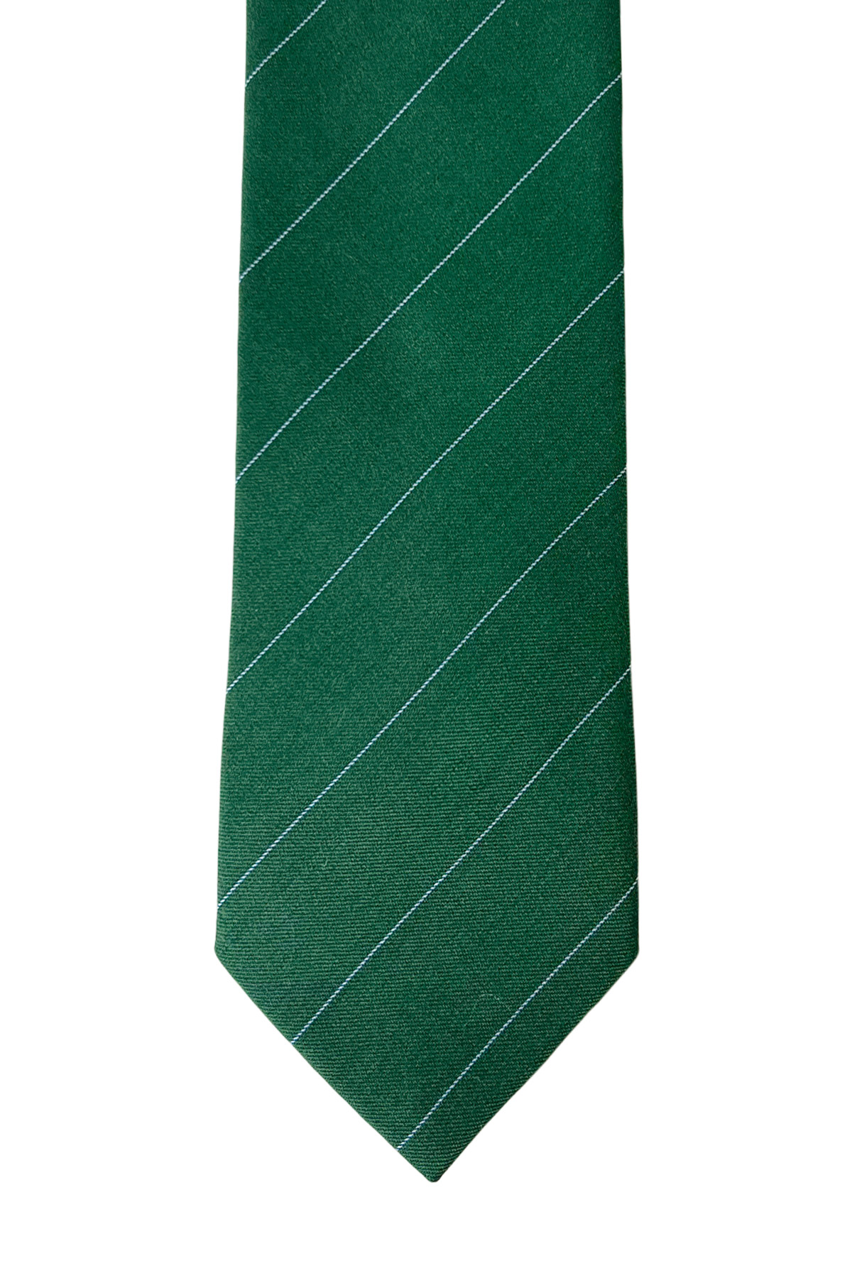 Cravatta uomo verde riga celeste 8cm da cerimonia elegante 100% fresco lana super 130's