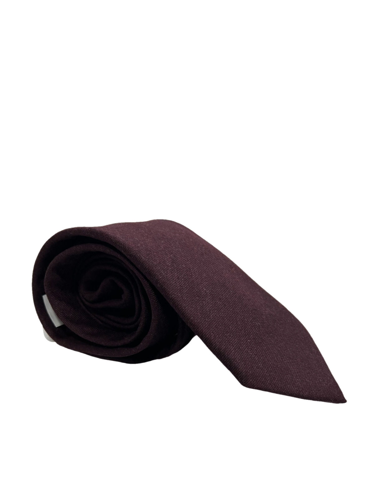 Cravatta uomo bordeaux tinta unita 8cm da cerimonia elegante 100% lana flanella super 100's