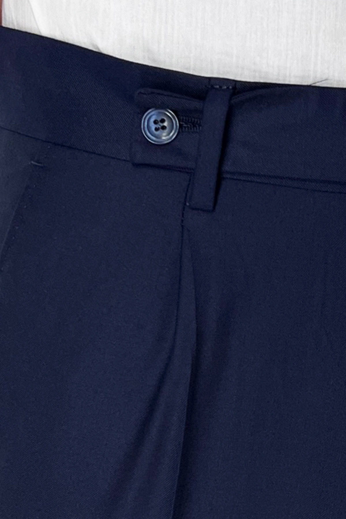 Pantalone uomo Navy blu fresco lana super 140's Holland & Sherry tasca america con una pinces e risvolto 4cm