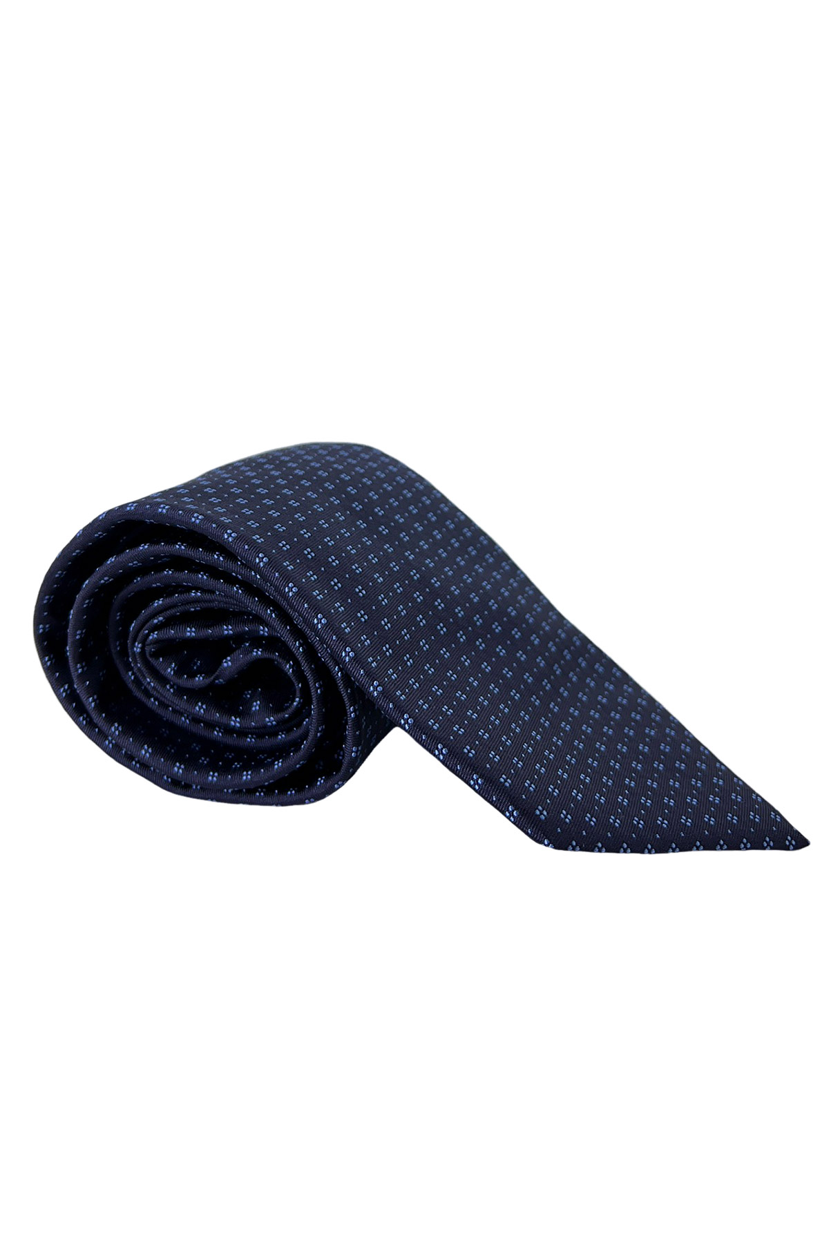 Cravatta uomo blu fantasia fiori celesti 9cm da cerimonia elegante pura seta