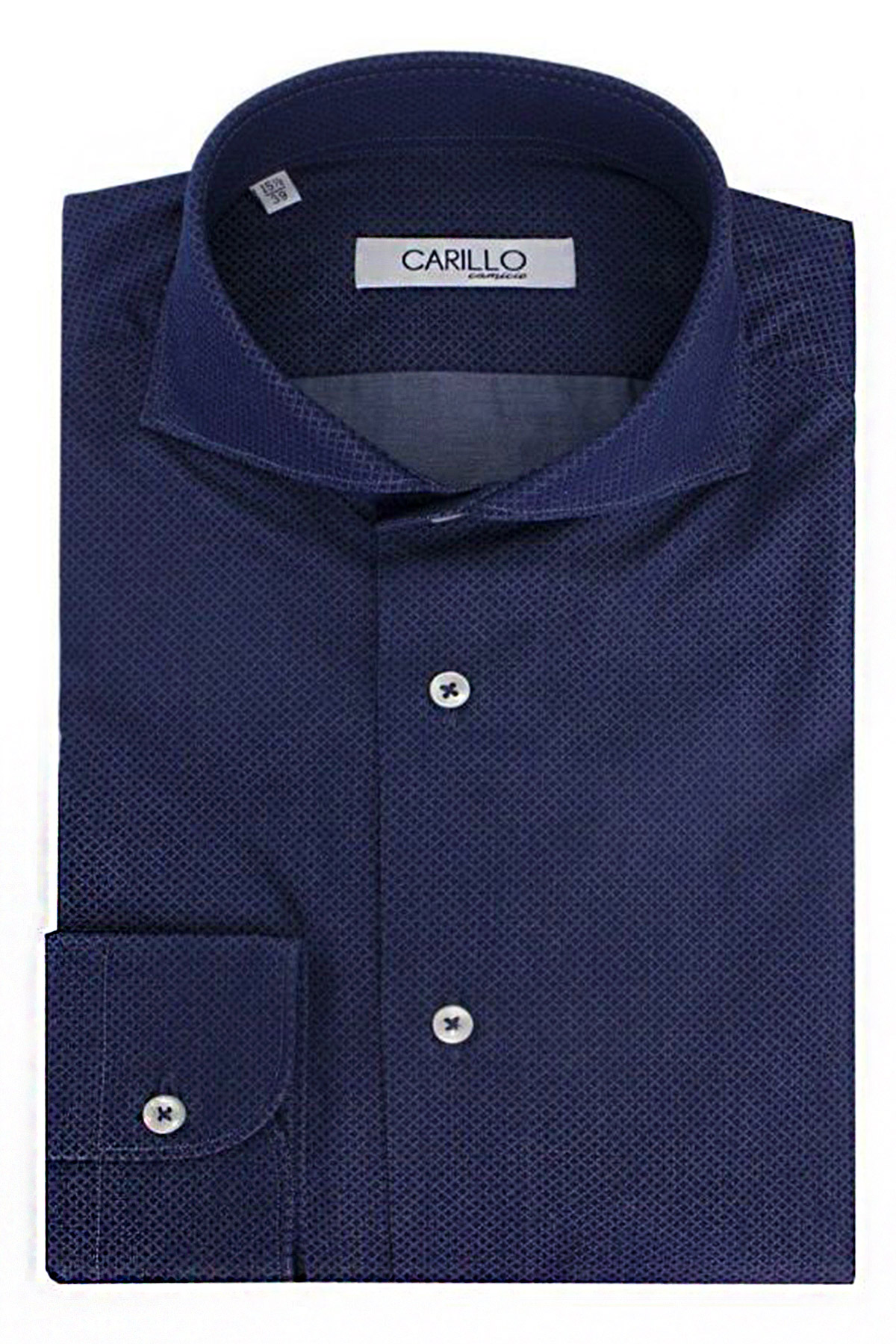 Camicia Uomo Regular Blu Collo Francese cotone